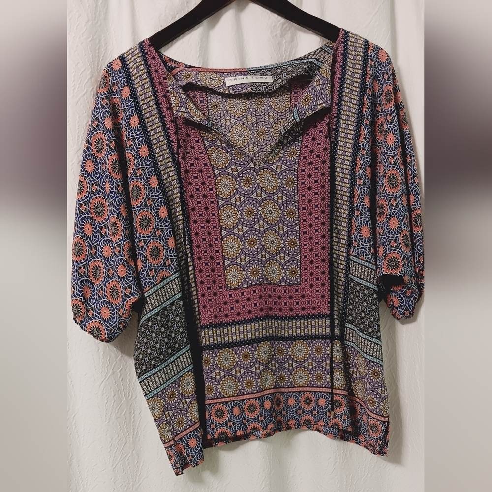 Trina Turk Women's Floria Marin Melange Print Top